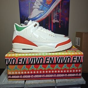 AIR JORDAN 3 RETRO EL VUELO_SUMMIT/GOLD-PINE GREEN I01752-100-SIZE 12